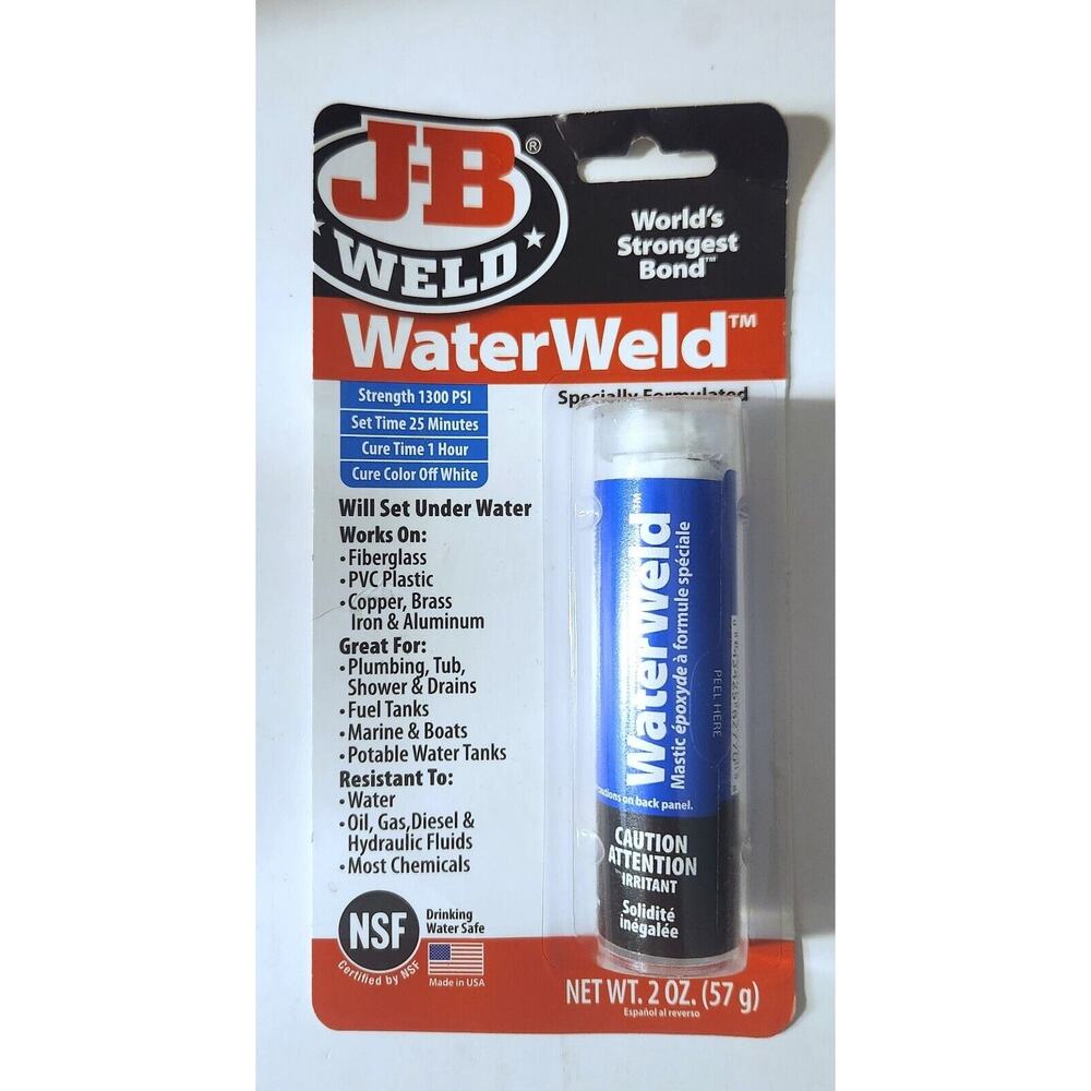 J-B Weld 8277 WaterWeld Epoxy Putty Stick 2 oz  Off White